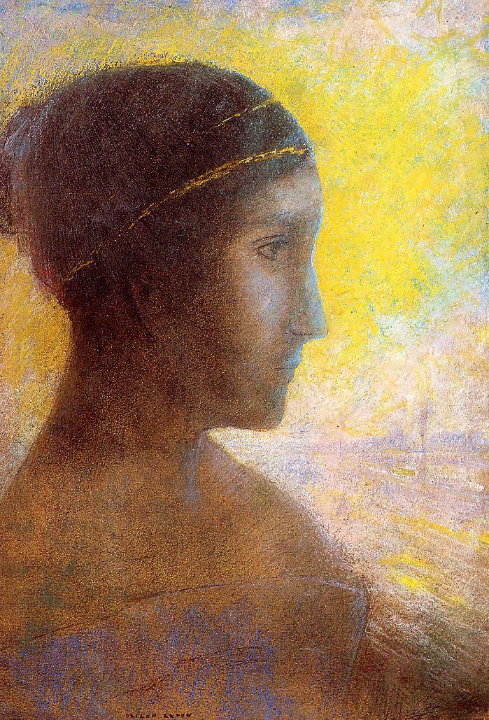 OdilonRedon-HeadofaYoungWomaninProfile1