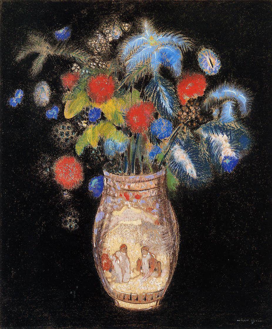 OdilonRedon-LargeBoquetonaBlackBackground