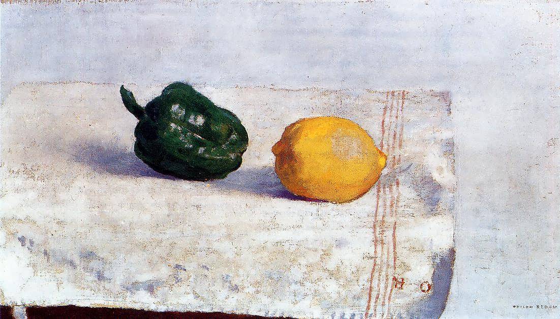 OdilonRedon-PepperandLemononaWhiteTablecloth