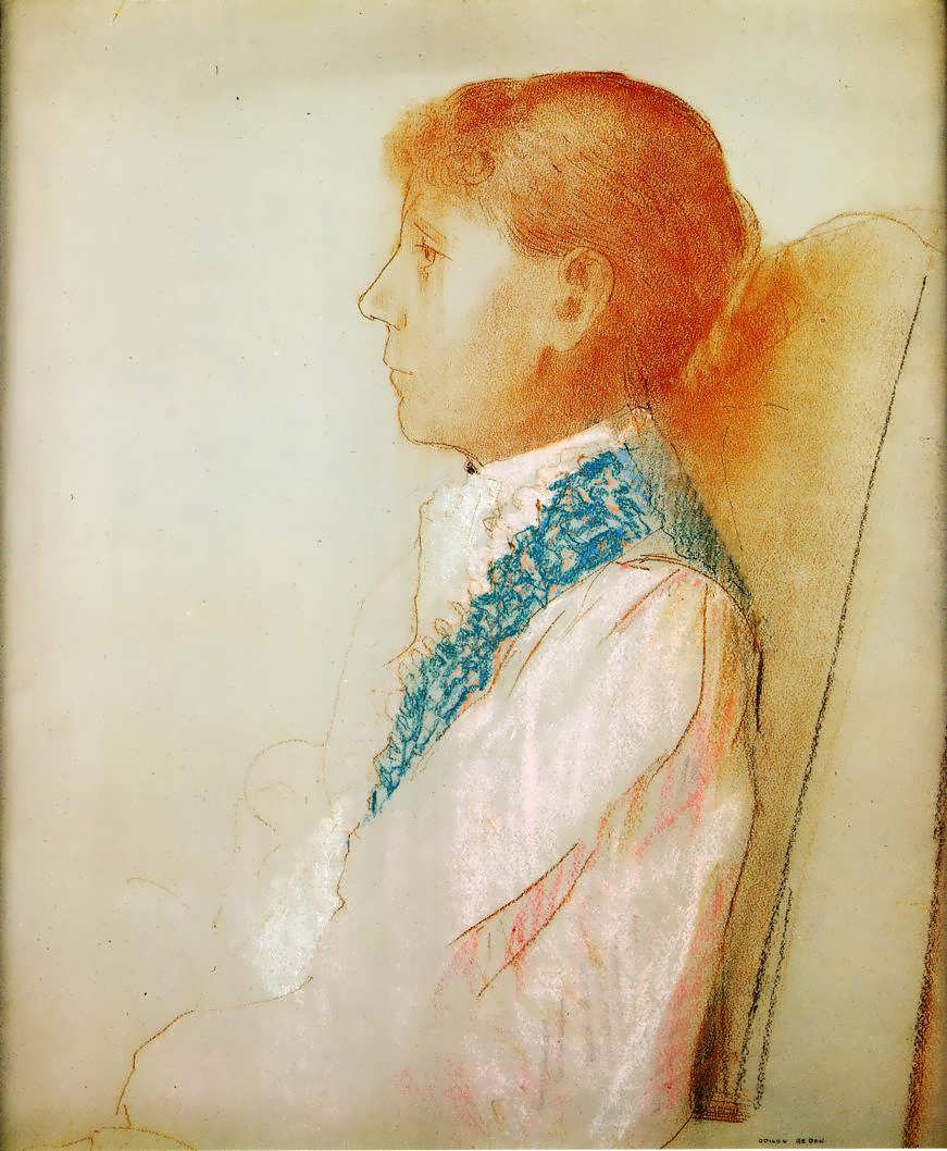 OdilonRedon-PortraitofMadameRedoninProfile