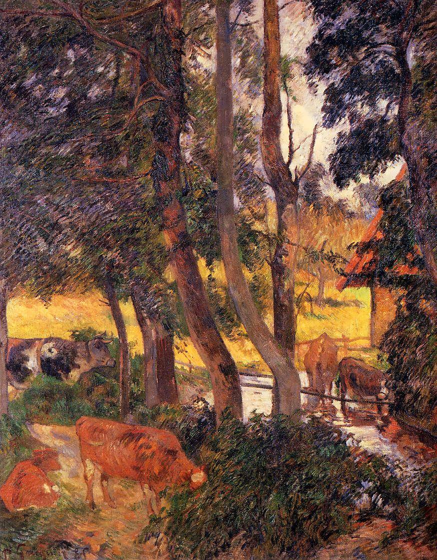 PaulGauguin-CattleDrinkingakaEdgeofthePond1