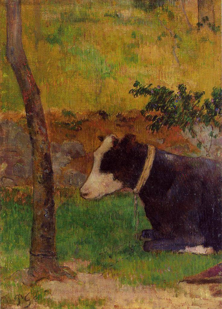 PaulGauguin-KneelingCow1