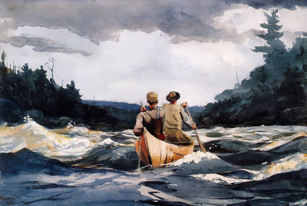 WinslowHomer-CanoeintheRapids1