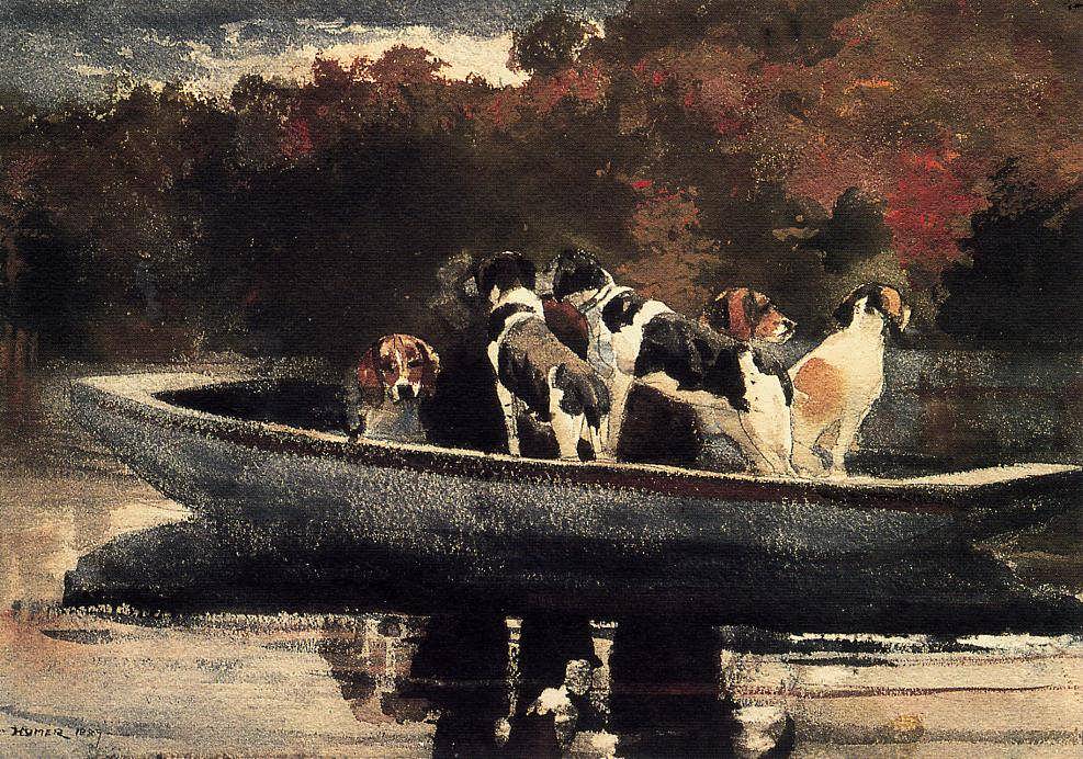 WinslowHomer-DogsinaBoatakaWaitingfortheStart