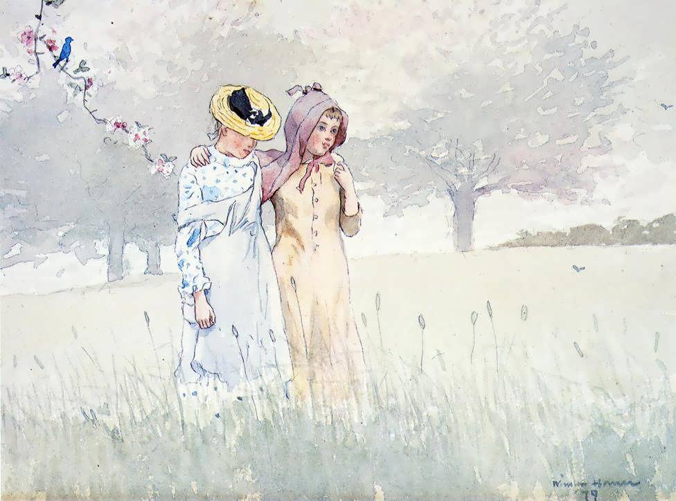 WinslowHomer-GirlsStrollinginanOrchard2