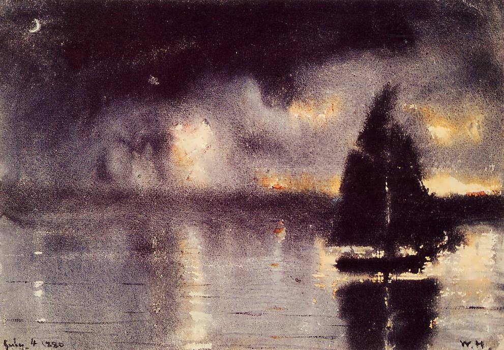 WinslowHomer-SailboatandFourthofJulyFireworks