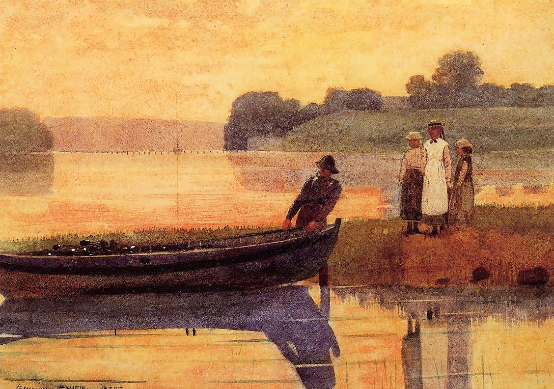 WinslowHomer-SunsetBeachingtheBoat