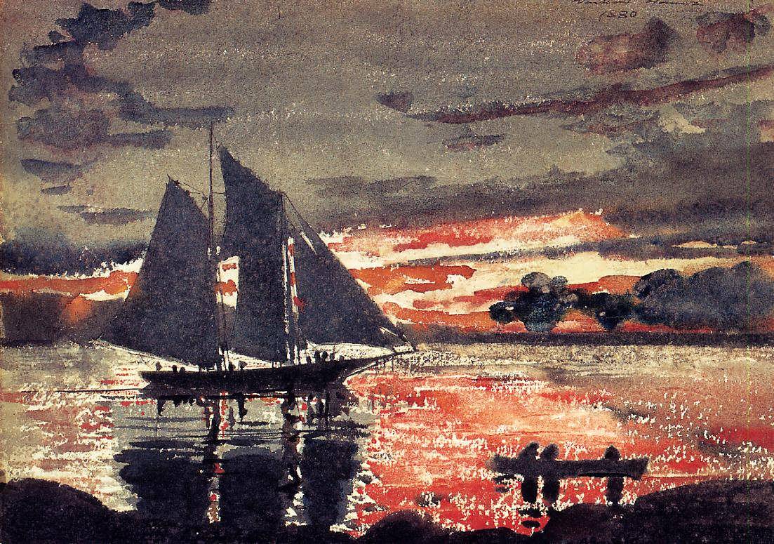 WinslowHomer-SunsetFires