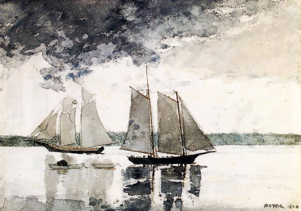 WinslowHomer-TwoSchoonersakaTwoSailboats1