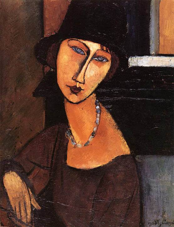 modigliani-JeanneHebuternewithHatandNecklace1