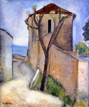 modigliani-TreeandHouses1